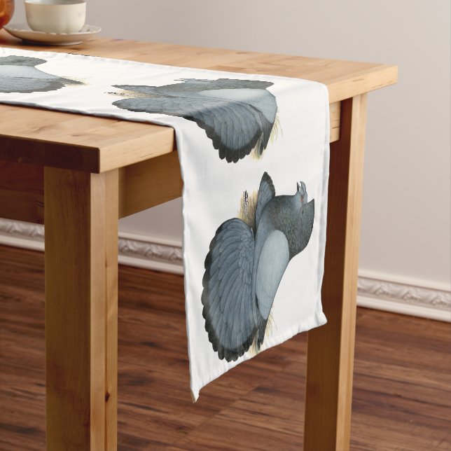 Trumpeter Pigeon Blue Barless Short Table Runner (In Situ)