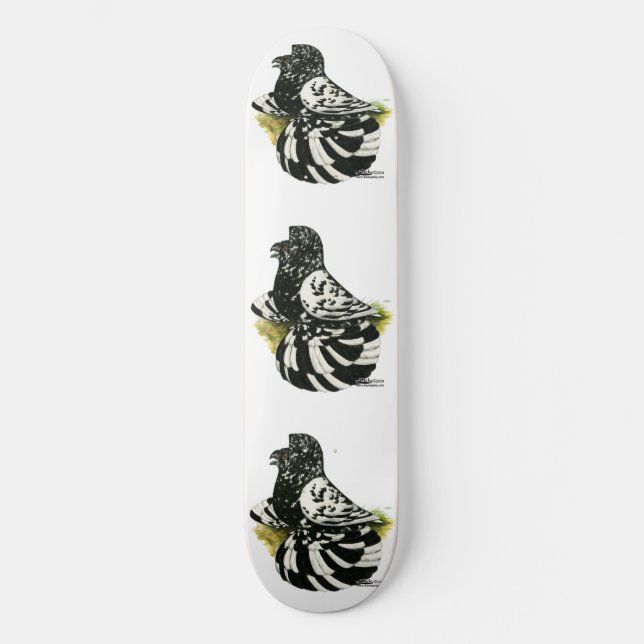 Trumpeter Pigeon Dark Splash Skateboard (Front)