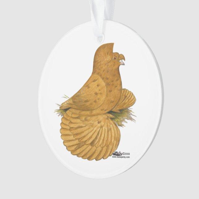 Trumpeter Pigeon Deroy Ornament (Front)