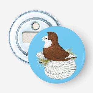 Trumpeter Pigeon Red Baldhead Bottle Opener