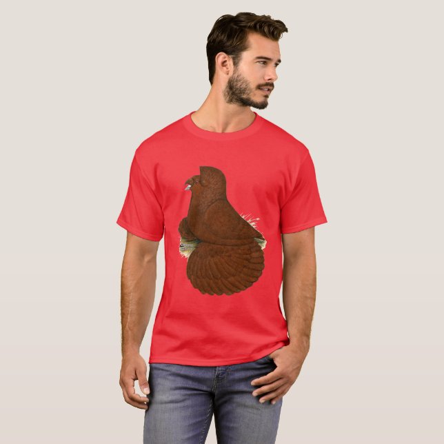 Trumpeter Pigeon Red T-Shirt (Front Full)