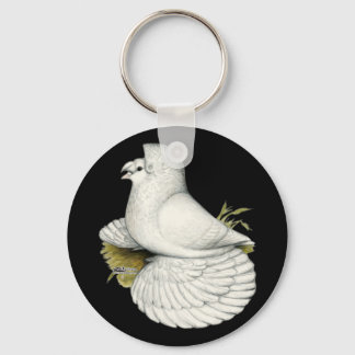Trumpeter Pigeon White Key Ring