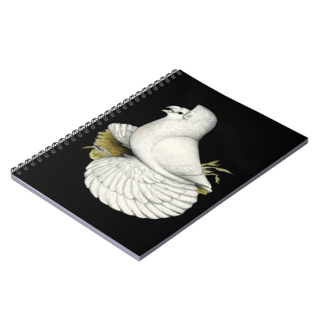 Trumpeter Pigeon White Spiral Notebook (Left Side)