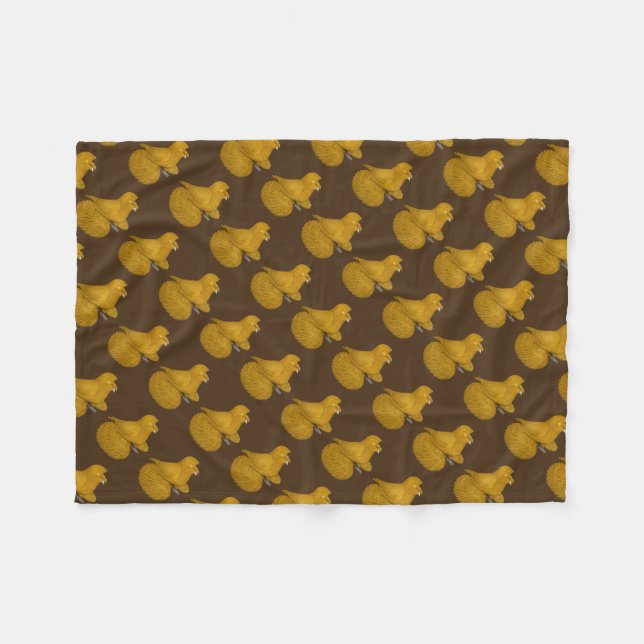 Trumpeter Pigeon Yellow Fleece Blanket (Front (Horizontal))