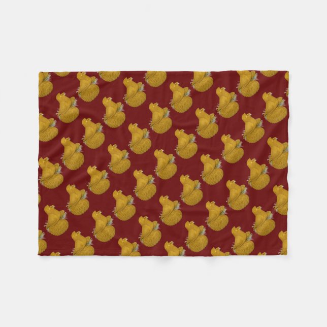 Trumpeter Pigeon Yellow Self Fleece Blanket (Front (Horizontal))