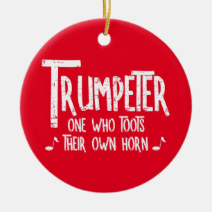 Trumpeter Rough Text Ceramic Tree Decoration