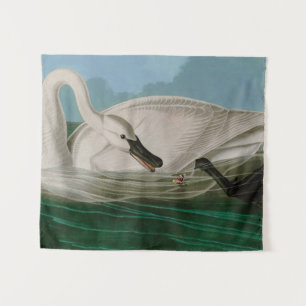 Trumpeter Swan Birds of America Audubon Print Tapestry
