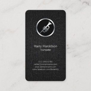 Trumpeter Trumpet Icon Grunge BusinessCard Business Card