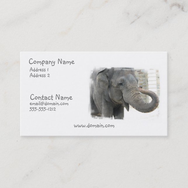 Trumpeting Elephant Business Card (Front)