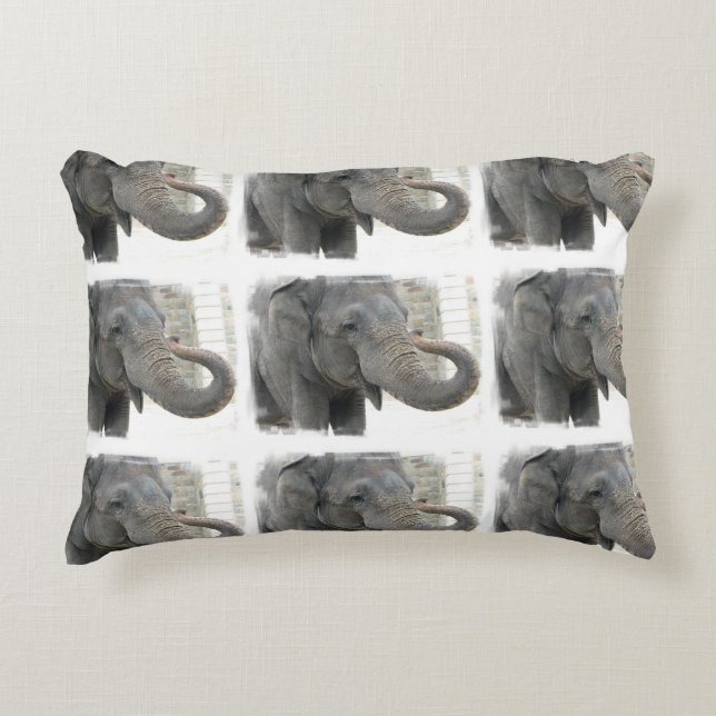 Trumpeting Elephant Decorative Cushion (Front)