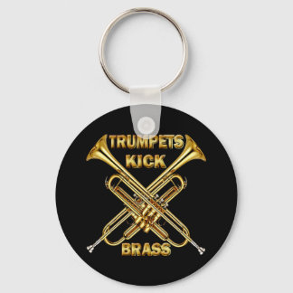 Trumpets Kick Brass Key Ring
