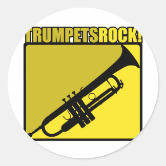 Trumpets Rock! Classic Round Sticker