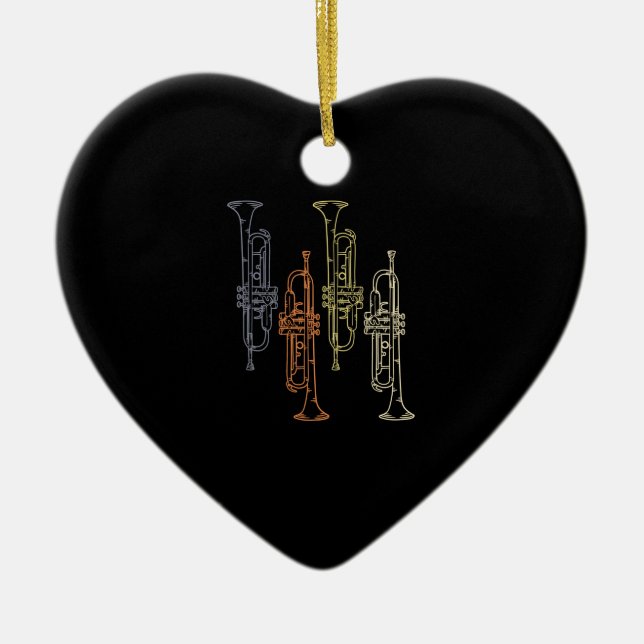 Trumpets Vintage Ceramic Tree Decoration (Front)