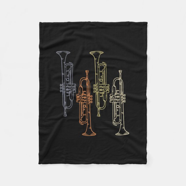 Trumpets Vintage Fleece Blanket (Front)