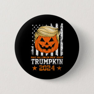 Trumpkin 2025 American Flag Make Halloween Great A 6 Cm Round Badge