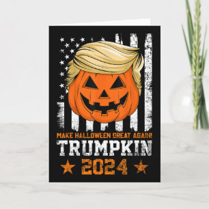 Trumpkin 2025 American Flag Make Halloween Great A Card