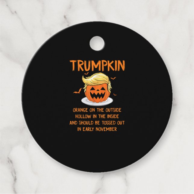 Trumpkin  Anti- Halloween Gifts Favour Tags (Front)