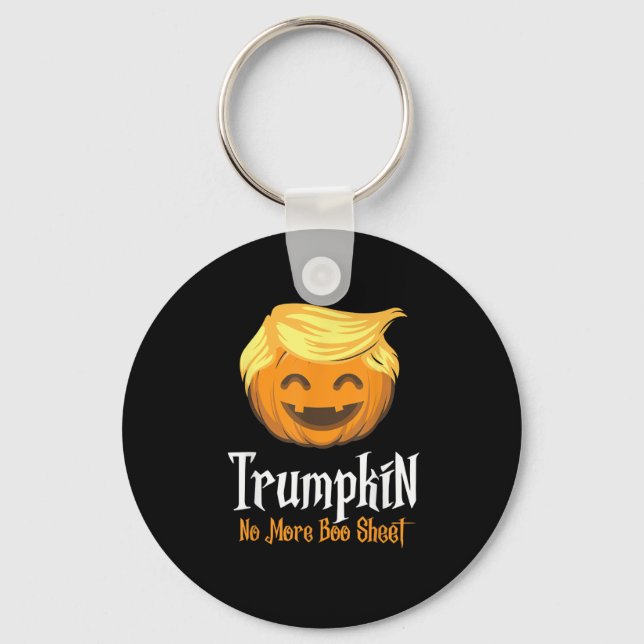 Trumpkin  Boo Sheet Funny Halloween Key Ring (Front)