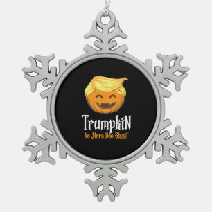Trumpkin  Boo Sheet Funny Halloween Snowflake Pewter Christmas Ornament