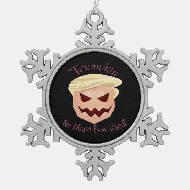 Trumpkin  Boo Sheet Halloween Funny Classic Snowflake Pewter Christmas Ornament (Front)