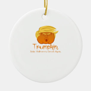 Trumpkin Classic & Funny Design For Halloween Ceramic Tree Decoration