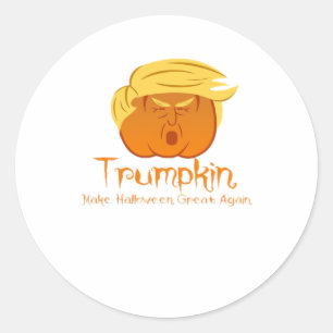 Trumpkin Classic & Funny Design For Halloween Classic Round Sticker