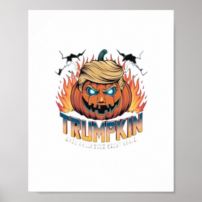 Trumpkin Classic – Spooky Pumpkin Design Poster (Front)