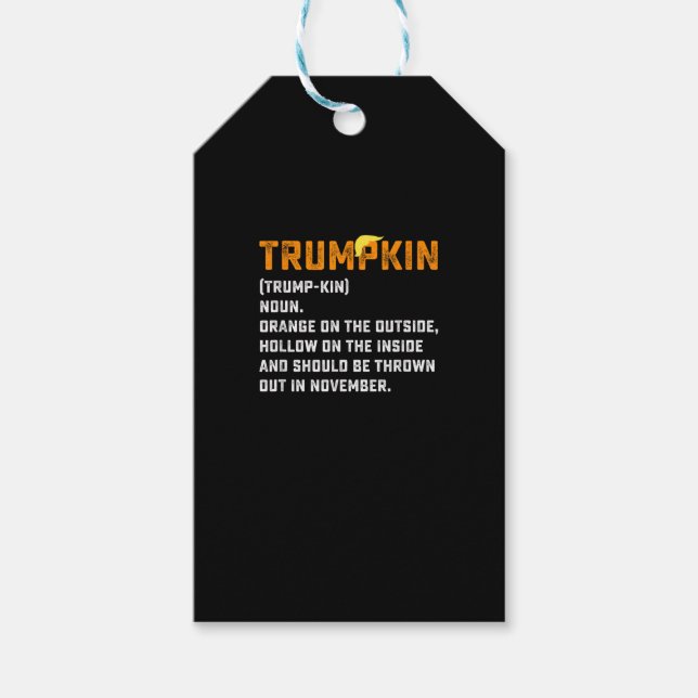 Trumpkin Funny Anti Pumpkin Gift Tags (Front)
