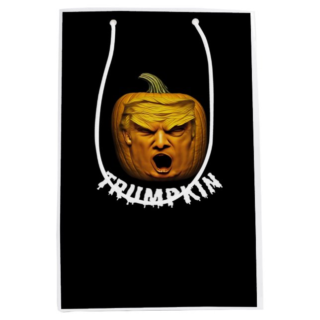 Trumpkin – Funny Donald  Pumpkin Halloween  Medium Gift Bag (Front)