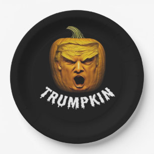 Trumpkin – Funny Donald  Pumpkin Halloween  Paper Plate