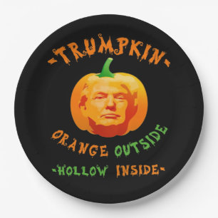 Trumpkin Funny Halloween Classic Paper Plate