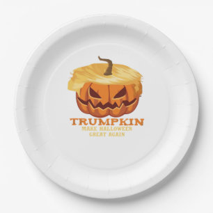 Trumpkin Funny Halloween Pumpkin – Classic Costume Paper Plate