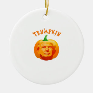 Trumpkin Funny Halloween – Spooky Parody Edition Ceramic Tree Decoration