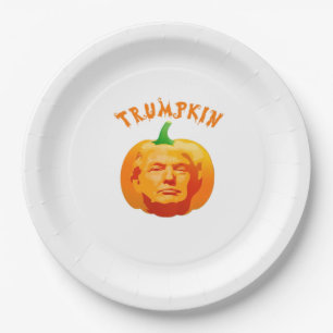Trumpkin Funny Halloween – Spooky Parody Edition Paper Plate