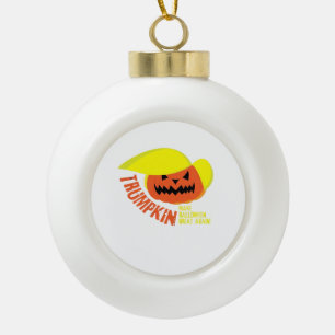 Trumpkin – Funny Mash Ceramic Ball Christmas Ornament
