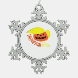 Trumpkin – Funny Mash Snowflake Pewter Christmas Ornament