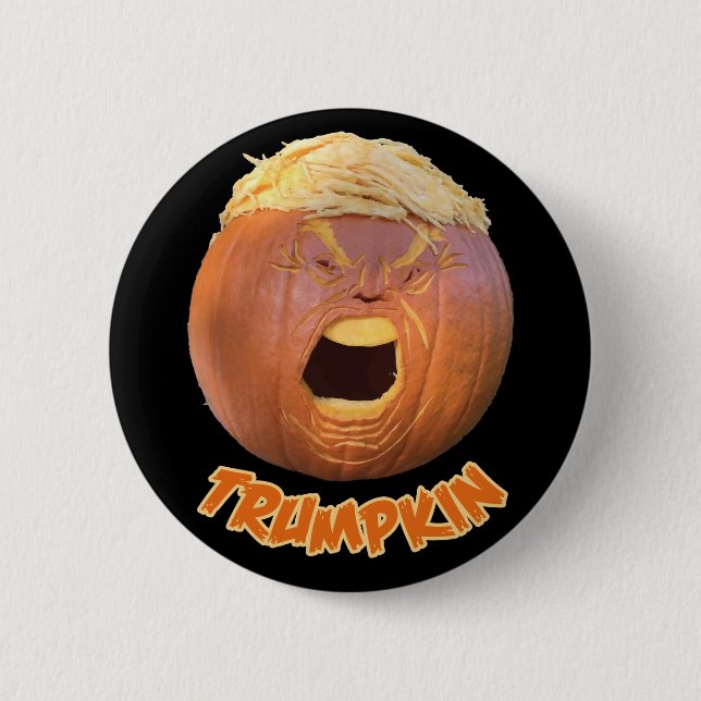 Trumpkin Halloween button badge (Front)