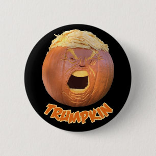 Trumpkin Halloween button badge