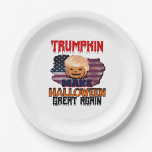 Trumpkin Halloween Classic Paper Plate