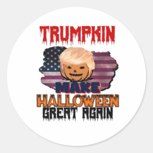 Trumpkin Halloween Classic Round Sticker