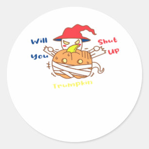 Trumpkin Halloween Election Debate And Joe Biden Classic Round Sticker