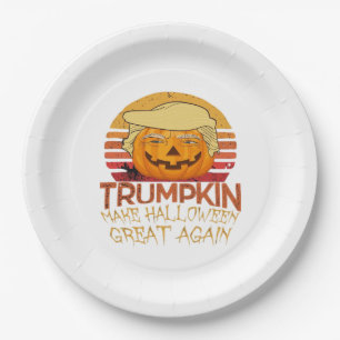 Trumpkin Halloween Funny Classic Paper Plate