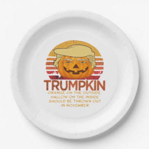 Trumpkin Halloween Funny Classic – Political Pumpk Paper Plate