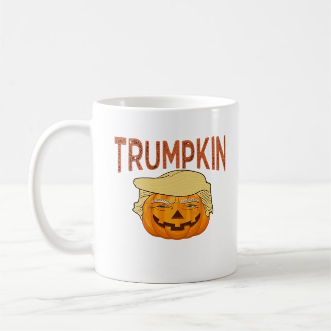 Trumpkin Halloween Funny Classic – Sloth Mask Desi Coffee Mug (Left)