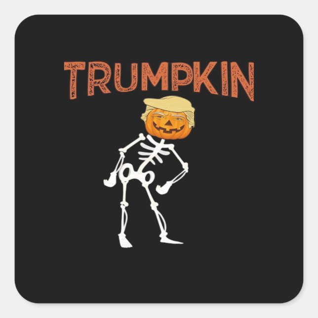 Trumpkin Halloween Funny Classic Square Sticker (Front)