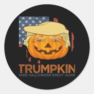 Trumpkin Halloween Funny Design Classic Round Sticker