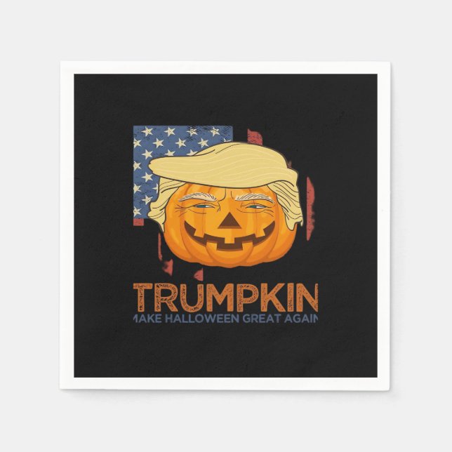 Trumpkin Halloween Funny Design Napkin (Front)