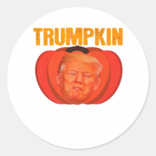 Trumpkin Halloween Jack O Lantern Graphic Funny  Classic Round Sticker