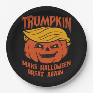Trumpkin Halloween - Make Halloween Great Again Cl Paper Plate