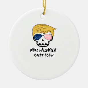 Trumpkin Halloween Make Halloween Great Again Funn Ceramic Tree Decoration